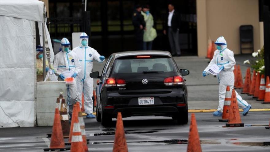 Un puesto de prueba de coronavirus en el Centro de Convenciones del condado de San Mateo, California, 16 de marzo de 2020. (Foto: Getty Images)