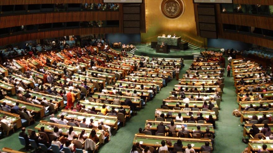 Una sesión de la Asamblea General de la Organización de las Naciones Unidas (ONU) en Nueva York, EE.UU.