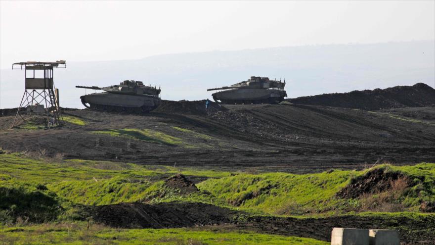 Tanques israelíes en los altos del Golán, 30 de noviembre de 2020. (Foto: AFP)