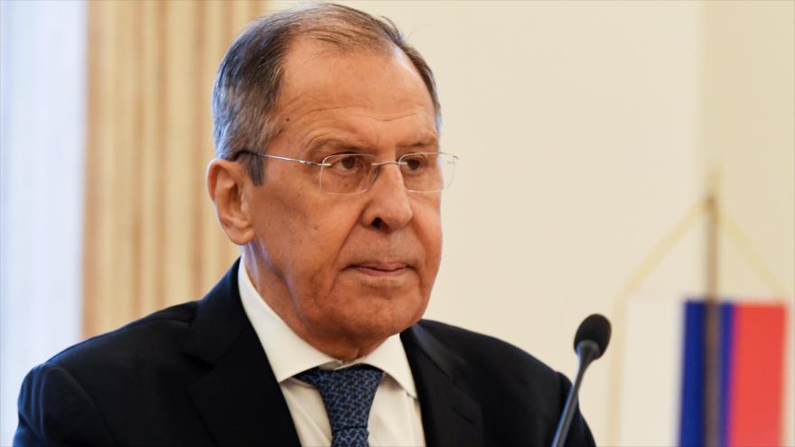 El canciller ruso, Serguéi Lavrov, una rueda de prensa en Zagreb, capital de Croacia, 16 de diciembre de 2020. (Foto: AFP)