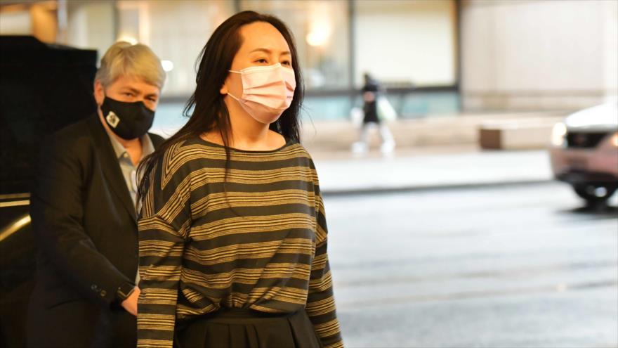 La directora financiera del grupo tecnológico chino Huawei, Meng Wanzhou, llega a la Corte Suprema de Vancouver, Canadá, 7 de diciembre de 2020. (Foto: AFP)