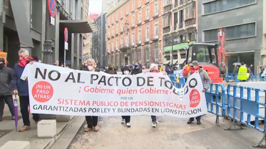 Pensionistas protestan en Madrid contra la reforma de pensiones