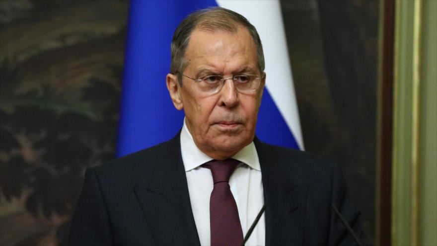El canciller ruso, Serguéi Lavrov, en una conferencia de prensa en Moscú, la capital, 23 de diciembre de 2020. (Foto: AFP)