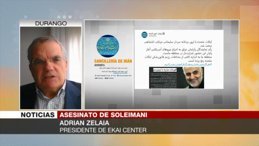 Zelaia: Asesinato de Soleimani fue claramente un acto de guerra