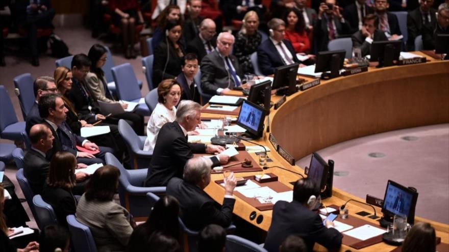 Una sesión del Consejo de Seguridad de Naciones Unidas (CSNU) en Nueva York, EE.UU.,12 de febrero de 2020. (Foto: AFP)