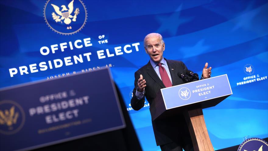 El presidente electo de EE.UU., Joe Biden, ofrece una rueda de prensa en Wilmington (Delaware), 8 de enero de 2021. (Foto: AFP)