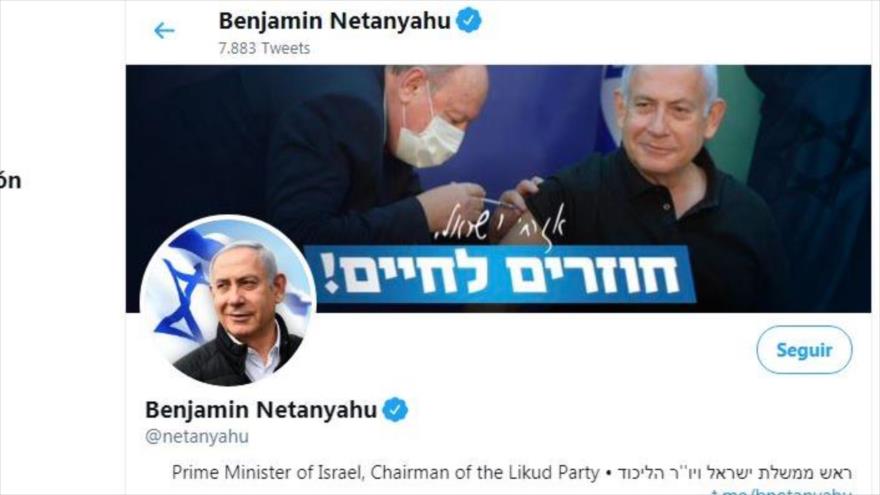 Foto de la cuenta del primer ministro israelí, Benjamín Netanyahu, en Twitter.