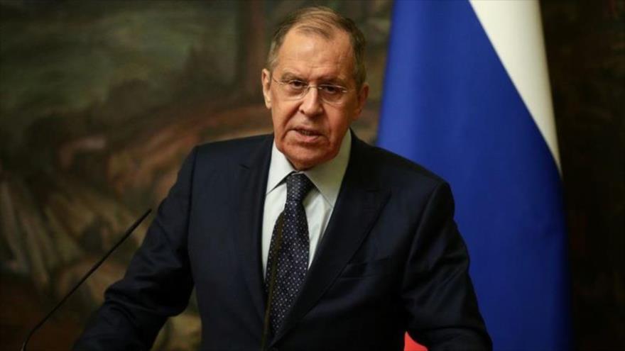 El canciller de Rusia, Serguéi Lavrov, durante una rueda de prensa en Moscú (capital), 7 de diciembre de 2020. (Reuters)