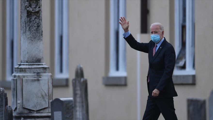 El presidente electo de EE.UU., Joe Biden, frente a la Iglesia católica de Brandywine en Wilmington, Delaware, 16 de enero de 2021. (Foto: AFP)