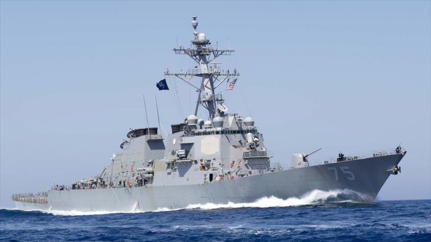 El buque destructor de misiles guiados USS Donald Cook, clase Arleigh Burke, de la Armada de Estados Unidos.