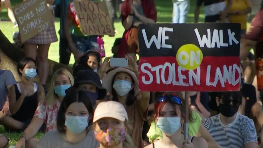 Los australianos protestan contra el Día Nacional pese a COVID-19