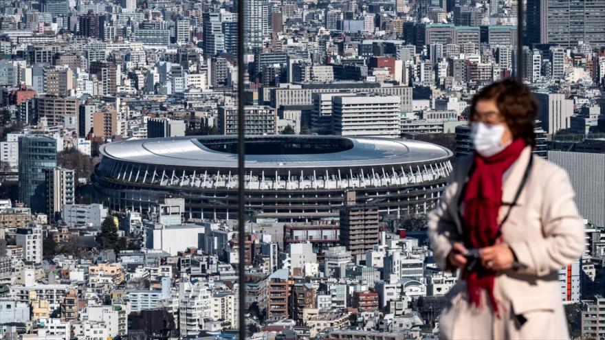 El Estadio Nacional (al fondo), la sede principal de los Juegos Olímpicos y Paralímpicos de Tokio 2020, 19 de enero de 2021. (Foto: AFP)