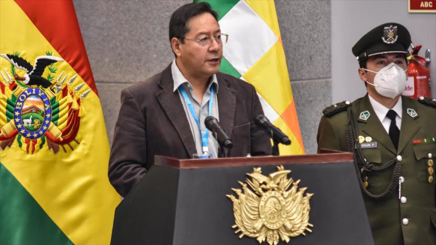 El presidente boliviano, Luis Arce, durante una ceremonia en La Paz, 14 de enero de 2021. (Foto: ABI)
