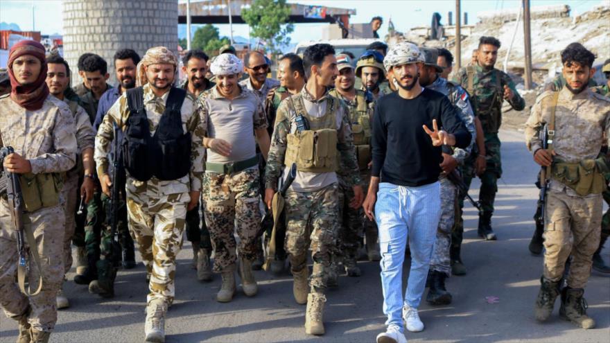 Mercenarios de la coalición saudí en la ciudad yemení de Adén, 26 de abril de 2020.