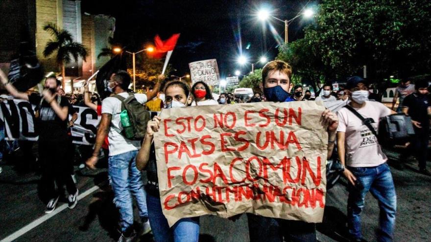 Protestan en Cúcuta, Colombia, contra la violencia y la brutalidad, 10 de septiembre de 2020. (Foto: AFP)