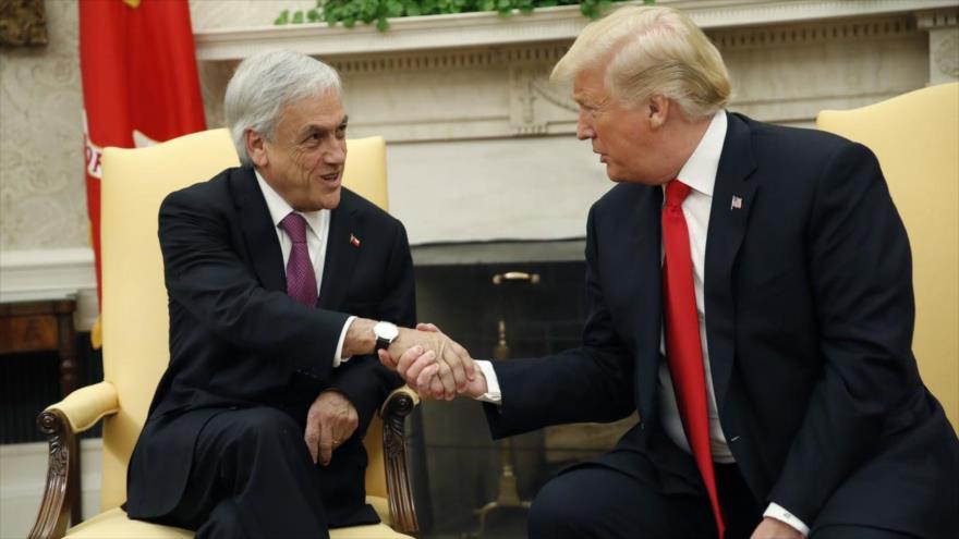 El presidente de Chile, Sebastián Piñera, junto al expresidente de EE.UU. Donald Trump en la Casa Blanca, 28 de septiembre de 2018.