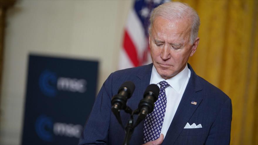 El presidente de EE.UU., Joe Biden, ofrece un discurso desde la Casa Blanca en Washington D.C., 19 de febrero de 2021. (Foto: AFP)