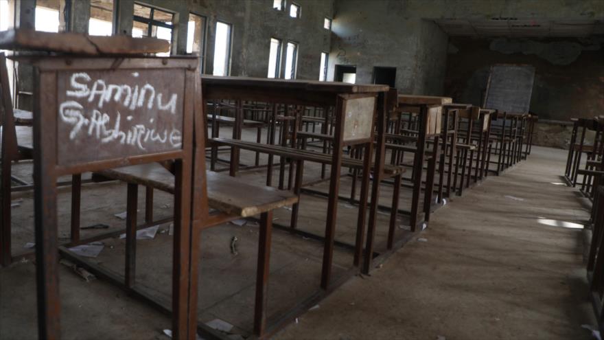 Una clase vacía en Kagara, Nigeria, tras el ataque de un grupo terrorista, 18 de febrero de 2021. (Foto: AFP)