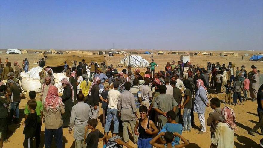 Refugiados siros en el campamento de Rukban.