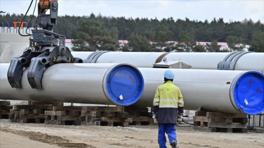 Parte de las obras de la construcción del gasoducto Nord Stream 2, en Lubmin, noreste de Alemania, 26 de marzo de 2019. (Foto: AFP)