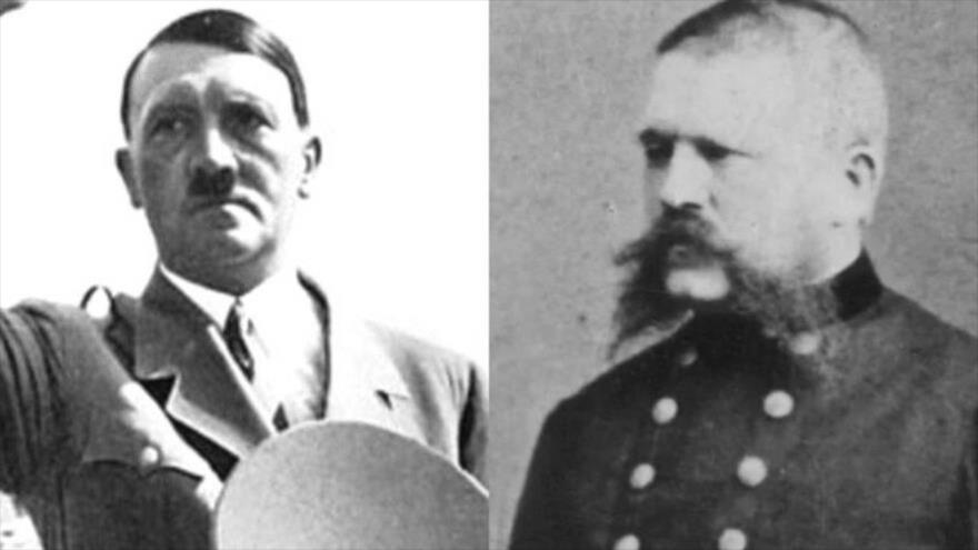 El dictador nazi, Adolf Hitler (izda.) y su padre, Alois.