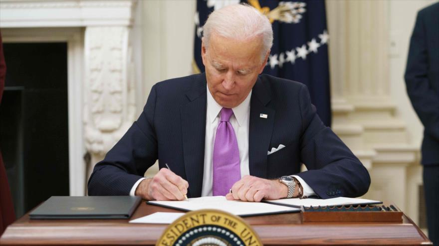 El presidente de EE.UU., Joe Biden, en la Casa Banca, Washington D.C., la capital, 21 de enero de 2021. (Foto: AFP)