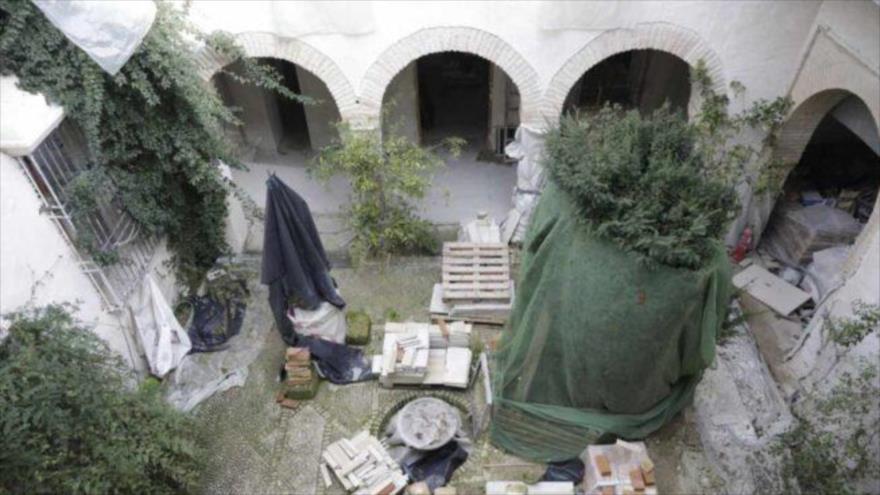 Vista de las obras de restauración en el Archivo Municipal de Córdoba, España, 7 de marzo de 2021. (Foto: EFE)