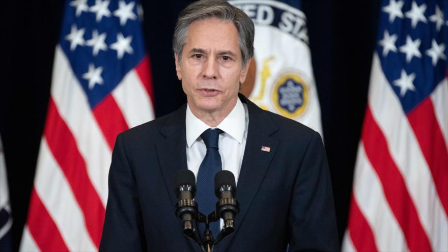 El secretario de Estado de EE.UU., Antony Blinken, ofrece un discurso en Washington D.C, la capital, 4 de febrero de 2021. (Foto: AFP)