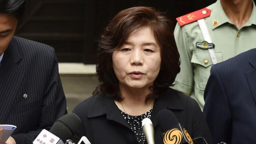 La vice ministra primera norcoreana de Asuntos Exteriores, Choe Son-hui.