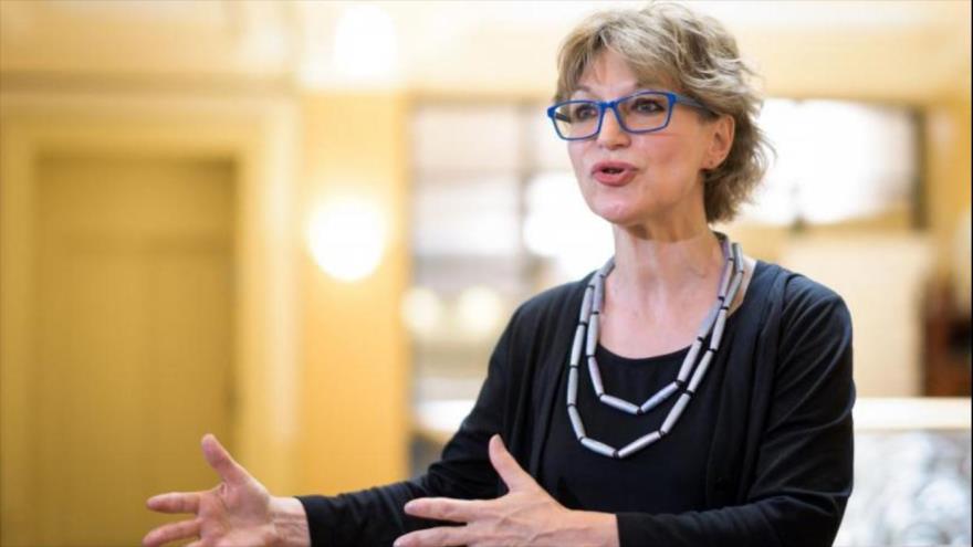 Agnes Callamard, relatora de la ONU que encabeza la investigación sobre el asesinato de Khashoggi, Ginebra, 19 de junio de 2019. (Foto: AFP)
