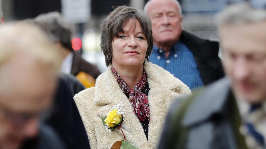 La activista antisionista suizo-británica Alison Chabloz llega al Tribunal de Magistrados de Westminster, en Londres, 10 de enero de 2018. (Foto: AFP) 