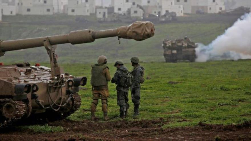 Fuerzas israelíes durante ejercicios en los ocupados altos del Golán, 2 de marzo de 2021. (Foto: AFP)