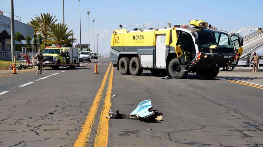 El aeropuerto de Abha en suroeste de Arabia Saudí tras un ataque con drones de Yemen.