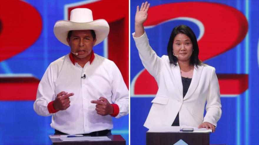 Candidatos presidenciales peruanos Pedro Castillo y Keiko Fujimori.