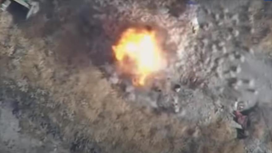 Vídeo: Rusia ataca a terroristas en Siria con decenas de drones