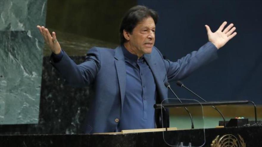 El primer ministro de Pakistán, Imran Jan, en una sesión de la Asamblea General de las Naciones Unidas, Nueva York, EE.UU. 27 de septiembre de 2019, (Foto:Reuters)