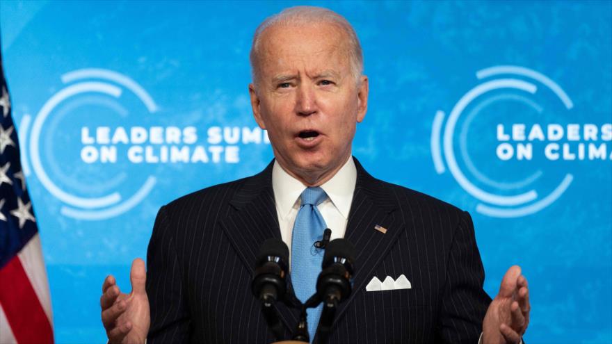 El presidente de EE.UU., Joe Biden, habla durante un discurso en Washington, la capital, 23 de abril de 2021. (Foto: AFP)