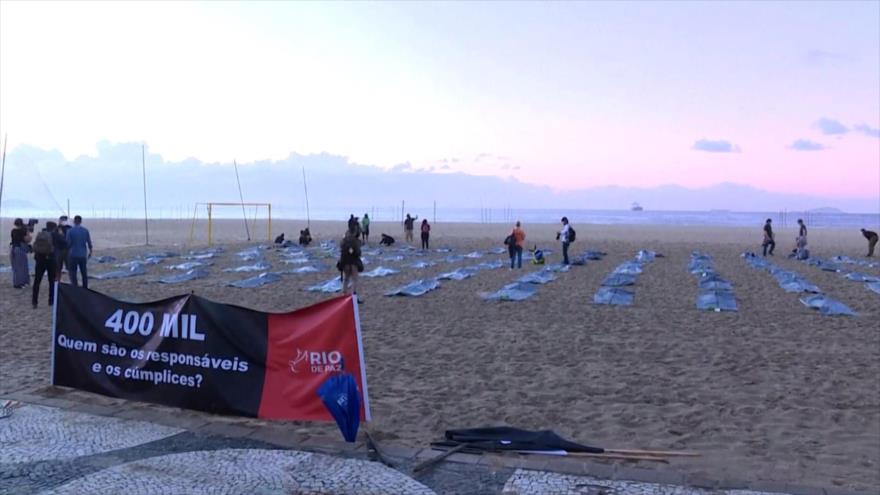 Brasileños denuncian gestión de Bolsonaro durante la pandemia