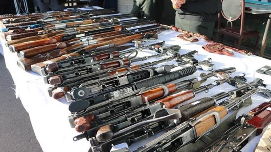 Armas incautadas por Irán a un grupo de traficantes. (Foto: Tasnim)