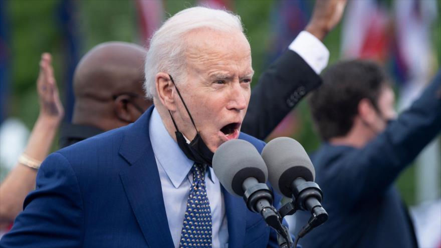 El presidente de EE.UU., Joe Biden, habla durante un acto en Duluth, Georgia, 29 de abril de 2021. (Foto: AFP)