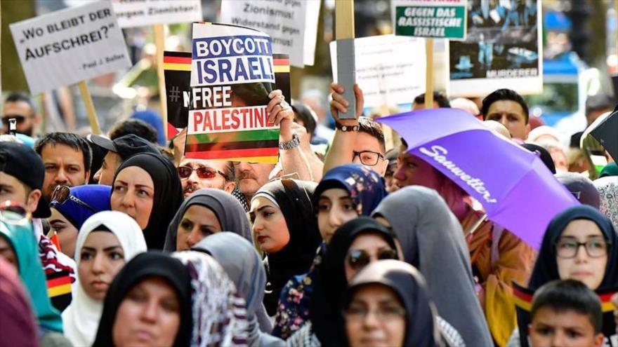 Marcha del Día Mundial de Al-Quds, en Berlín, la capital de Alemania, 8 de junio de 2018. (Foto: ABNA24)