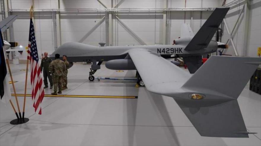 Un dron MQ-9 Reaper de la Fuerza Aérea de EE.UU. en un hangar de la Base Aérea Amari, Estonia, 1 de julio de 2020. (Foto: Reuters)