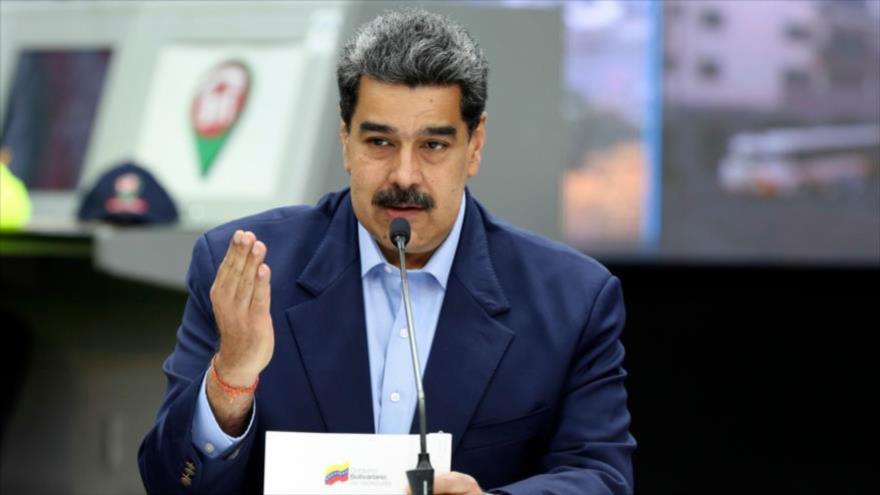 El presidente venezolano, Nicolás Maduro, habla en un programa de televisión, Caracas, la capital, 27 de febrero de 2020. (Foto: AFP)
