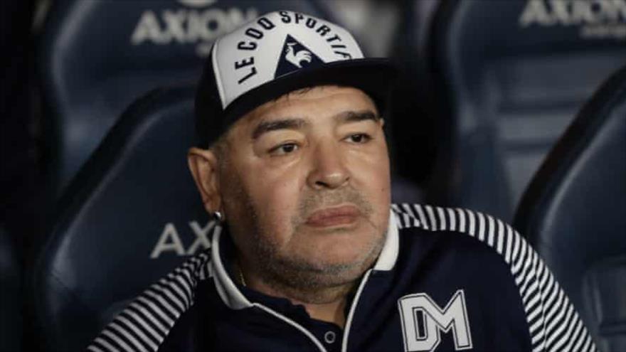 El astro del fútbol argentino, Diego Maradona.
