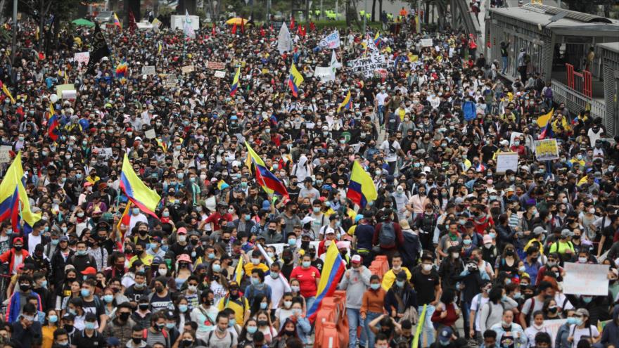 Marcha contra la reforma tributaria en Bogotá, Colombia, 28 de abril de 2021. (Foto: Reuters)
