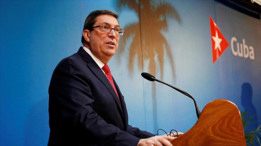 El canciller cubano, Bruno Rodríguez, durante una conferencia de prensa en La Habana, 22 de octubre de 2020.