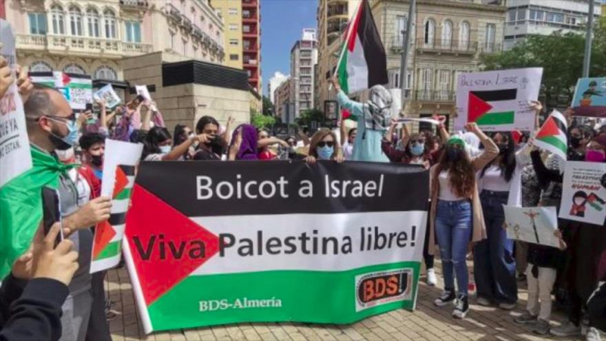 Pese a boicot informativo en España, se manifiesta contra Israel 