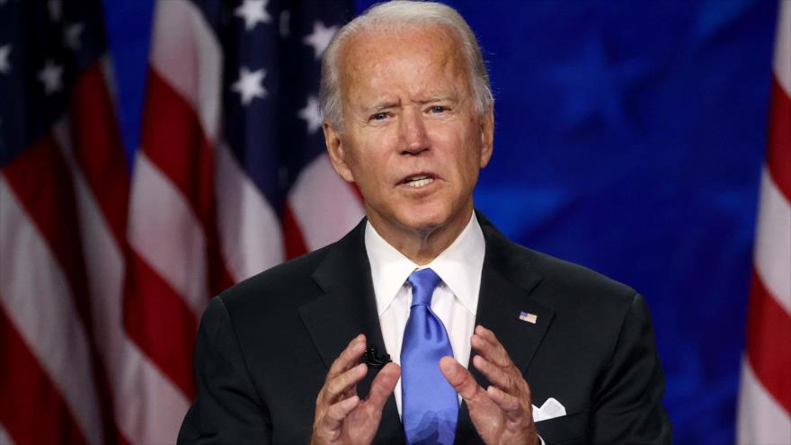 El presidente de EE.UU., Joe Biden, pronuncia un discurso en Wilmington, Delaware, 20 de agosto de 2020.