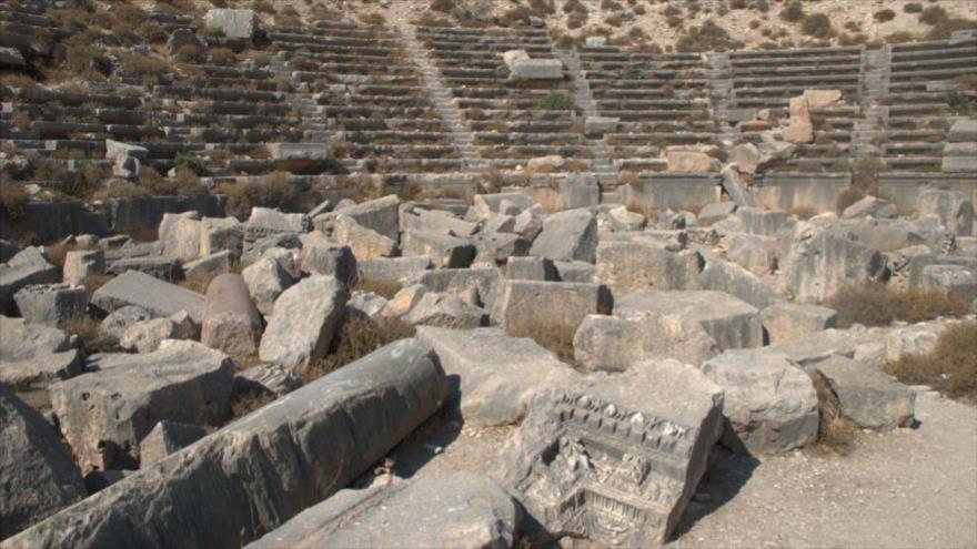 Ruinas antiguas del sitio arqueológico del Profeta Hori, en la región siria de Afrin.