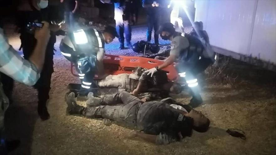 Fuerzas de seguridad jordanas heridas en un ataque armado en las afueras de Amán, la capital, 5 de junio de 2021. (Foto: Petra)